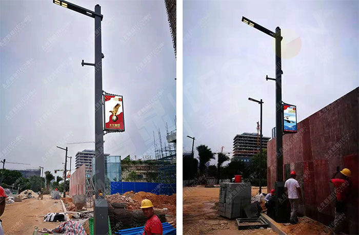廣州國際創新城應用LED燈桿屏